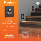 Braytron 1,5W LED Treppenlicht mit Bewegungsmelder – 3CCT, 90 lm, IP20 – Bild 2