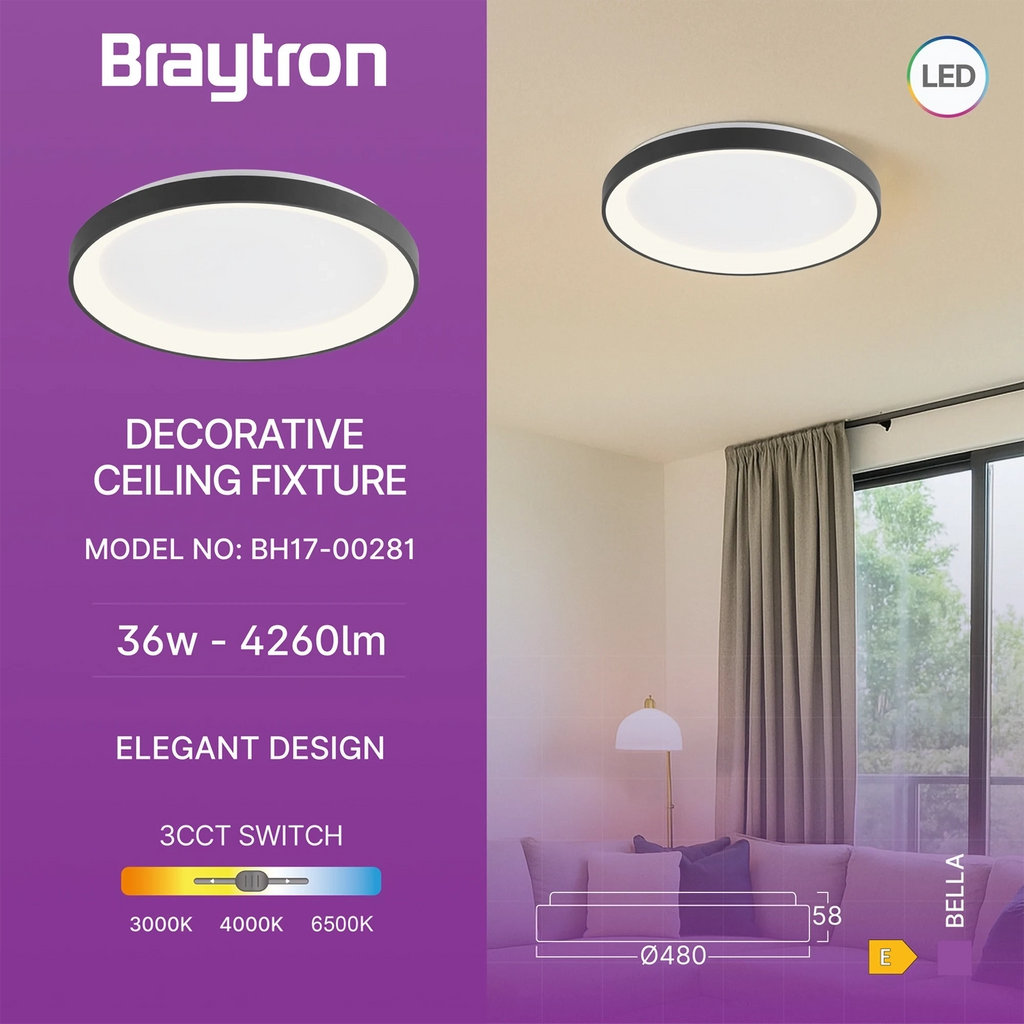 BRY-BELLA-SLS-SR-RND-BLC-36W-3IN1-IP20-CEILING LIG – Bild 3