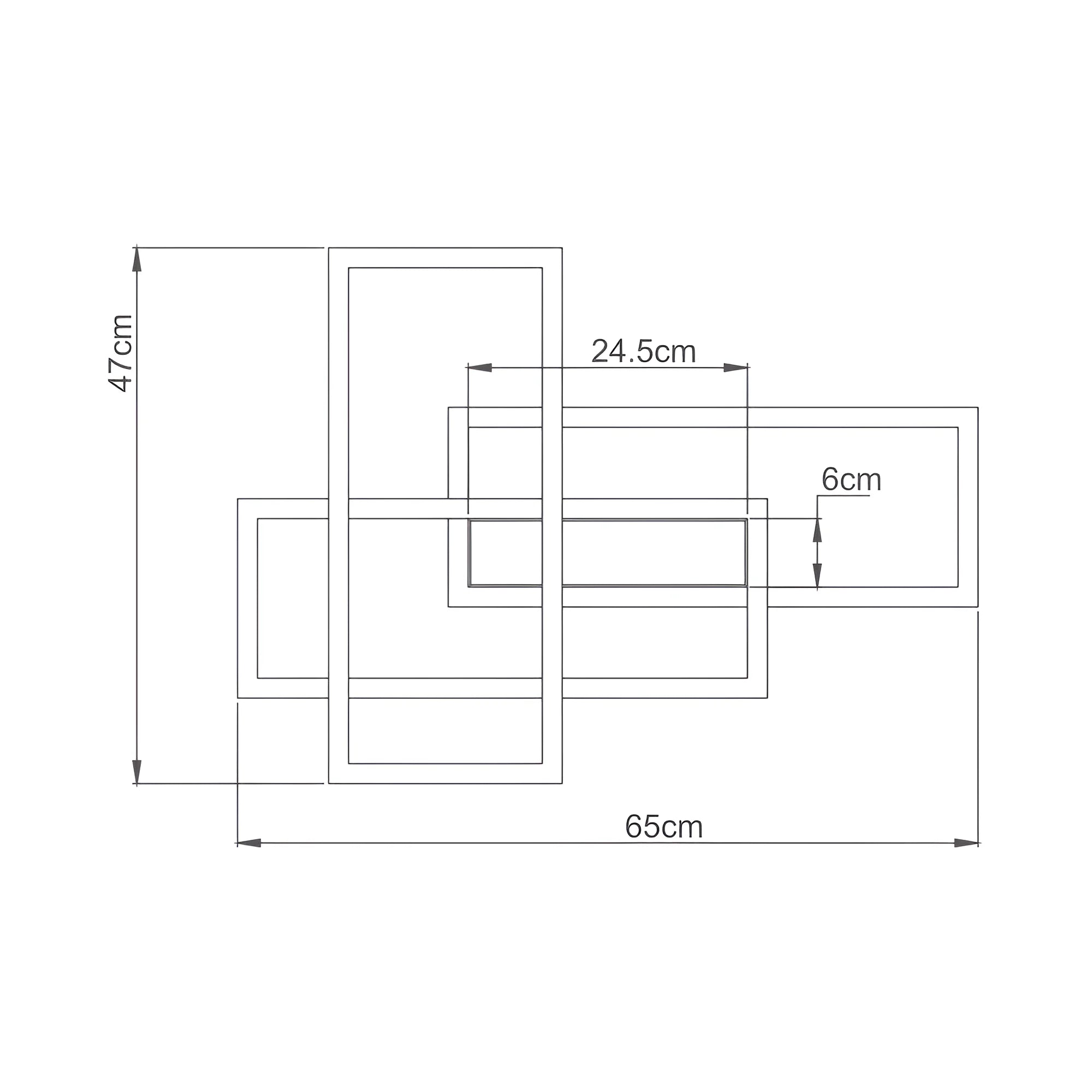 Braytron LED Deckenleuchte dimmbar mit Fernbedienung & 3CCT 3000–6500K – Maßzeichnung