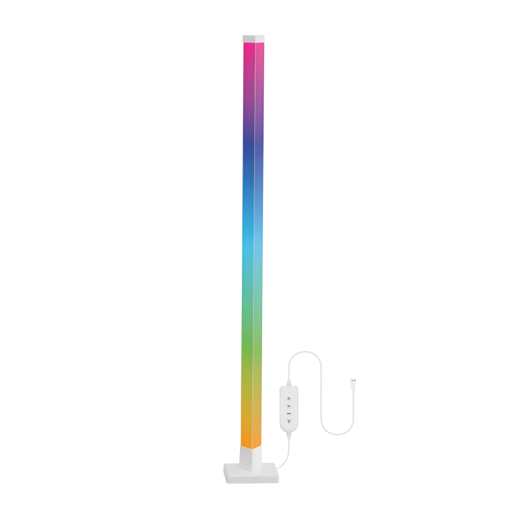 Braytron RGBW LED Stehleuchte 154 cm 8W dimmbar mit App & Fernbedienung Weiß – Bild 4