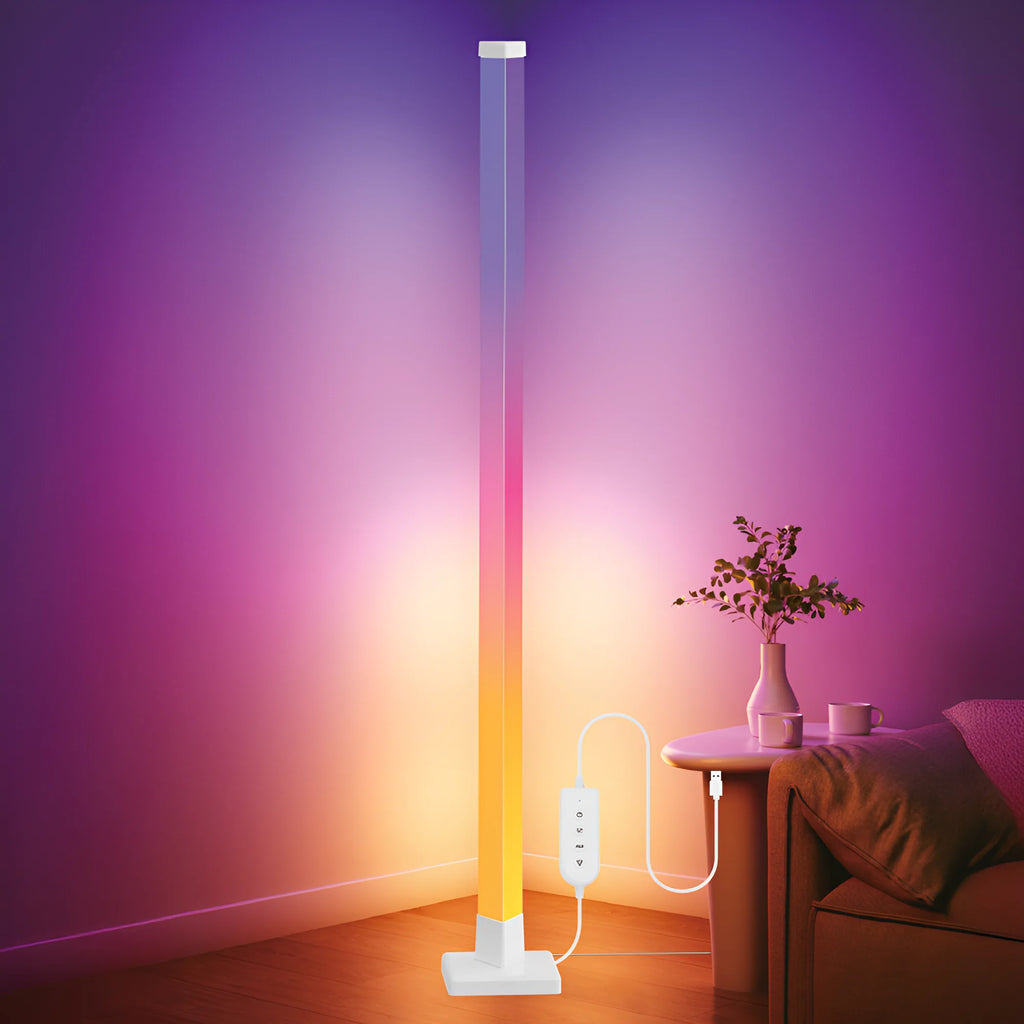 Braytron RGBW LED Stehleuchte 154 cm, 8W, Weiß – dimmbar mit App & Fernbedienung