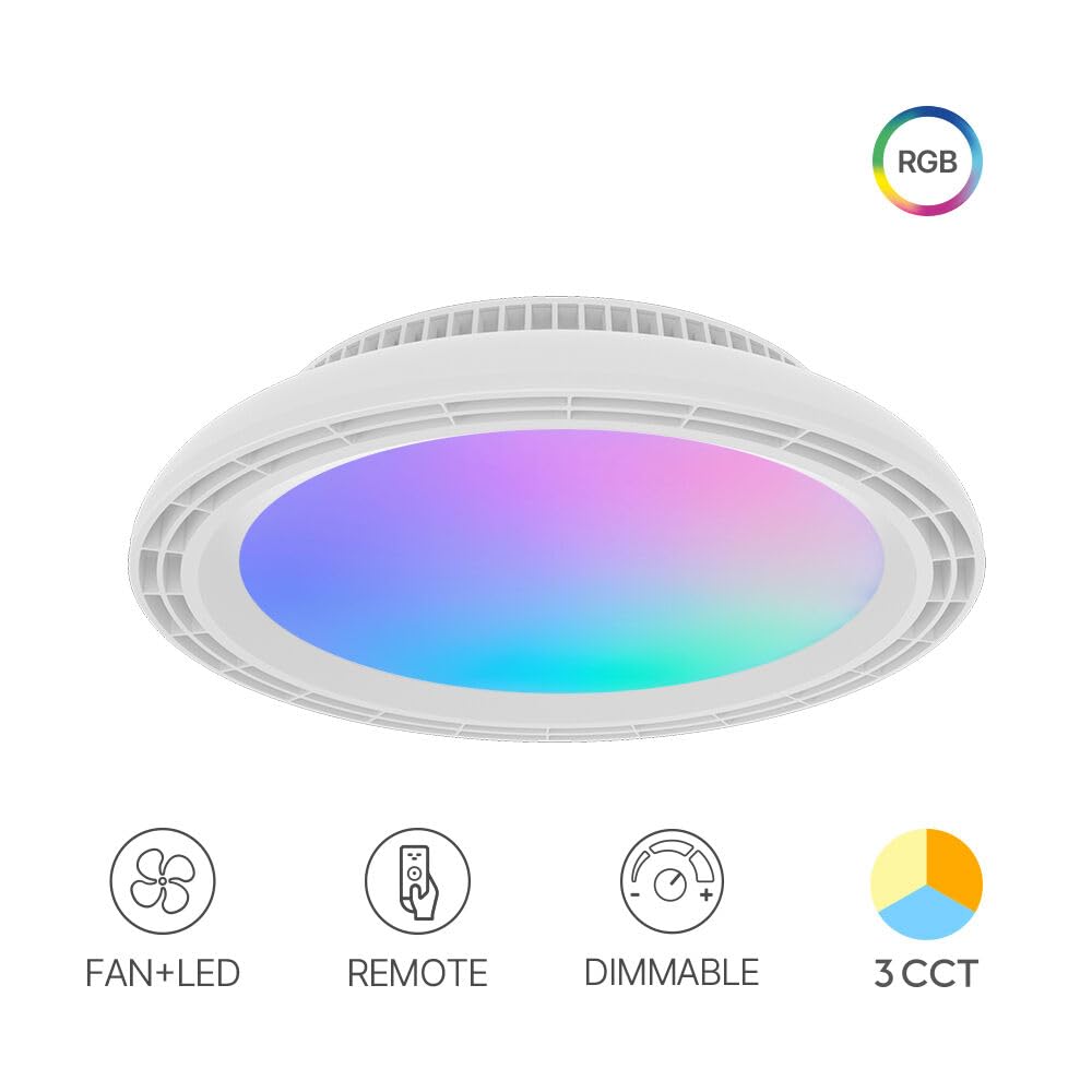 LED Deckenventilator mit Licht RGB Dimmbar Fernbedienung 1700lm Weiß – Bild 10