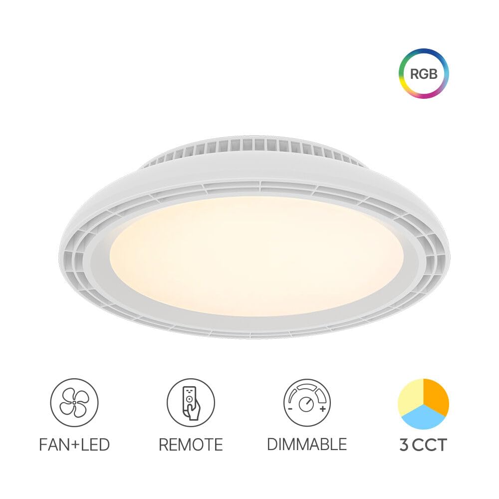 LED Deckenventilator mit Licht RGB Dimmbar Fernbedienung 1700lm Weiß – Bild 11