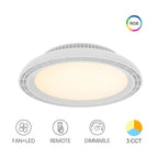 LED Deckenventilator mit Licht RGB Dimmbar Fernbedienung 1700lm Weiß – Bild 11