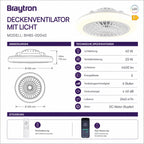 LED Deckenventilator mit Licht 40W 3200lm 3CCT App Steuerung Weiß – Bild 13