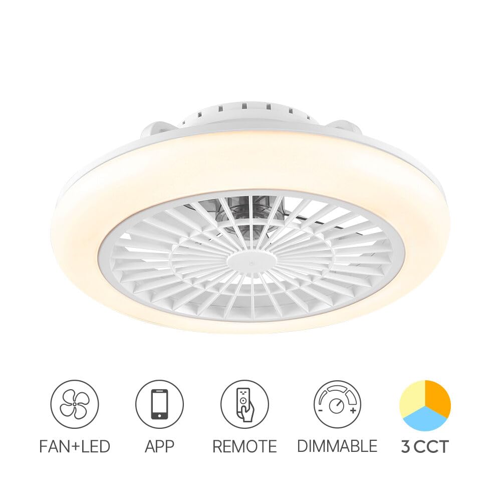 LED Deckenventilator mit Licht 40W 3200lm 3CCT App Steuerung Weiß – Bild 16