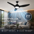 LED Deckenventilator 132cm mit Licht 2280lm 3CCT Schwarz
