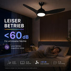 LED Deckenventilator 132cm mit Licht 2280lm 3CCT Schwarz – Bild 4