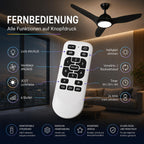 LED Deckenventilator 132cm mit Licht 2280lm 3CCT Schwarz – Bild 5