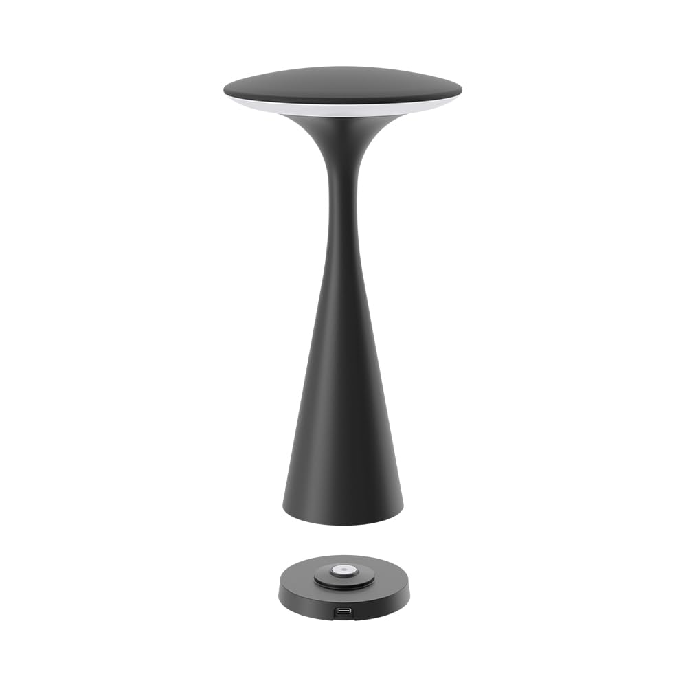 LED Akku Tischlampe kabellos 3CCT Touch dimmbar IP44 Schwarz – Bild 8