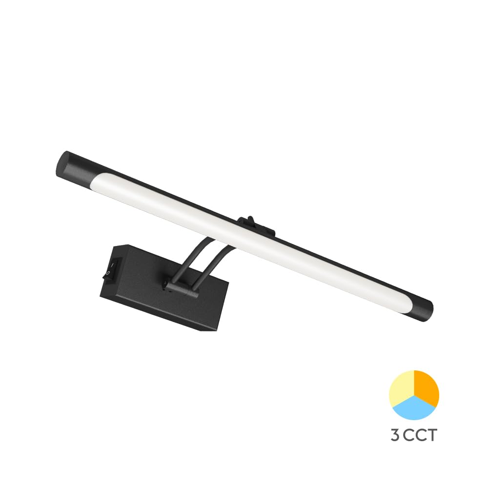 LED Spiegelleuchte Schwarz 8W 40cm – Bilderleuchte 700lm – Bild 11
