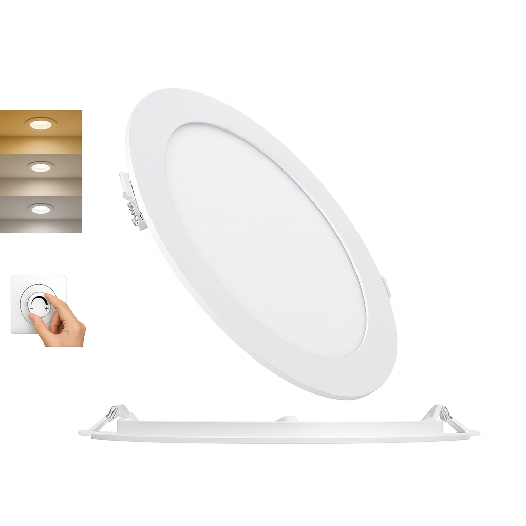 LED Einbaupanel 6W Ultraslim – 3CCT dimmbar Ø120mm IP20