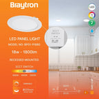 LED Panel Einbaustrahler 18W Dimmbar 3CCT – Ø205 mm ultraflach 26 mm – Bild 2