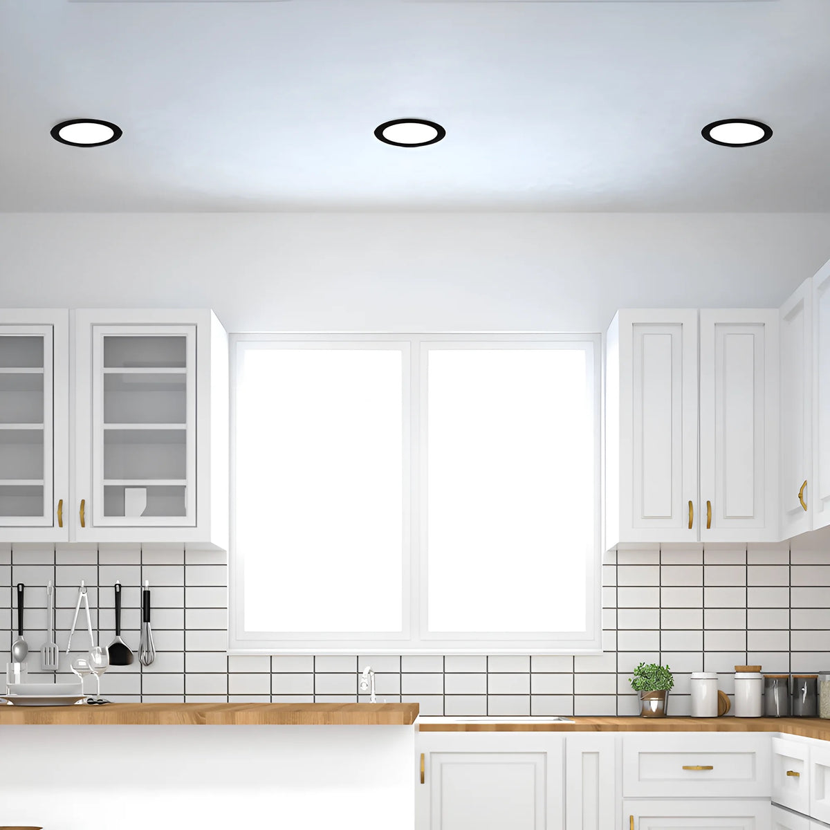 LED Panel Einbaustrahler 18W Dimmbar 3CCT Schwarz – Ø205 mm ultraflach 26 mm – Bild 2