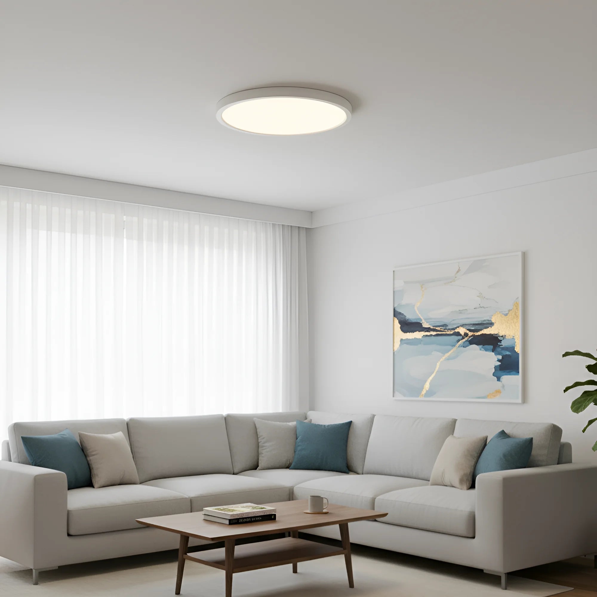 LED-Deckenleuchte rund 35 W Ø400 mm 5 Lichtfarben, Weiß – Bild 2