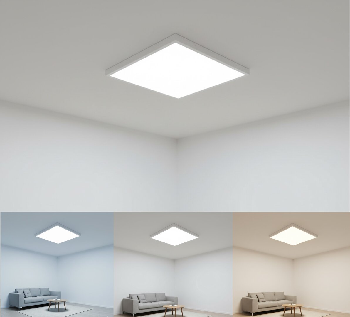 Braytron LED Panel Deckenleuchte 30-50W 3CCT 3000-6500K einstellbar Superhell Deckenlampe 60X60cm – Bild 1