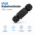 Braytron Kabelverbinder-Muffe 3-polig IP67 wasserdicht – Ø25 mm