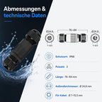 Braytron Kabelverbinder-Muffe 3-polig IP67 wasserdicht – Ø25 mm – Bild 4