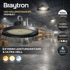 LED Hallenstrahler High Bay UFO 200W 26000lm IP65 3CCT – Bild 3