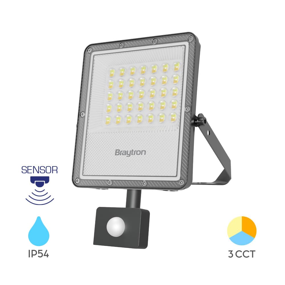 Braytron LED Flutlicht 30W IP65 Außenstrahler 3CCT 3000K-6500K 3300lm
