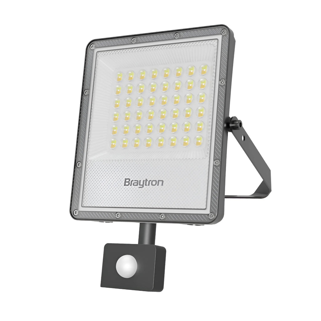 LED Flutlichtstrahler 50W 5500lm Bewegungsmelder 3CCT IP54 Garten Einfahrt Außen Braytron – Bild 1