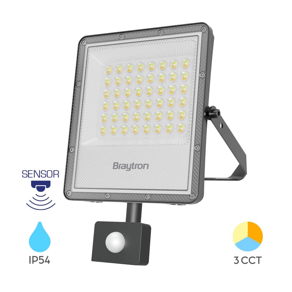 Braytron LED Flutlicht 50W IP65 Außenstrahler 3CCT 3000K-6500K 5500lm