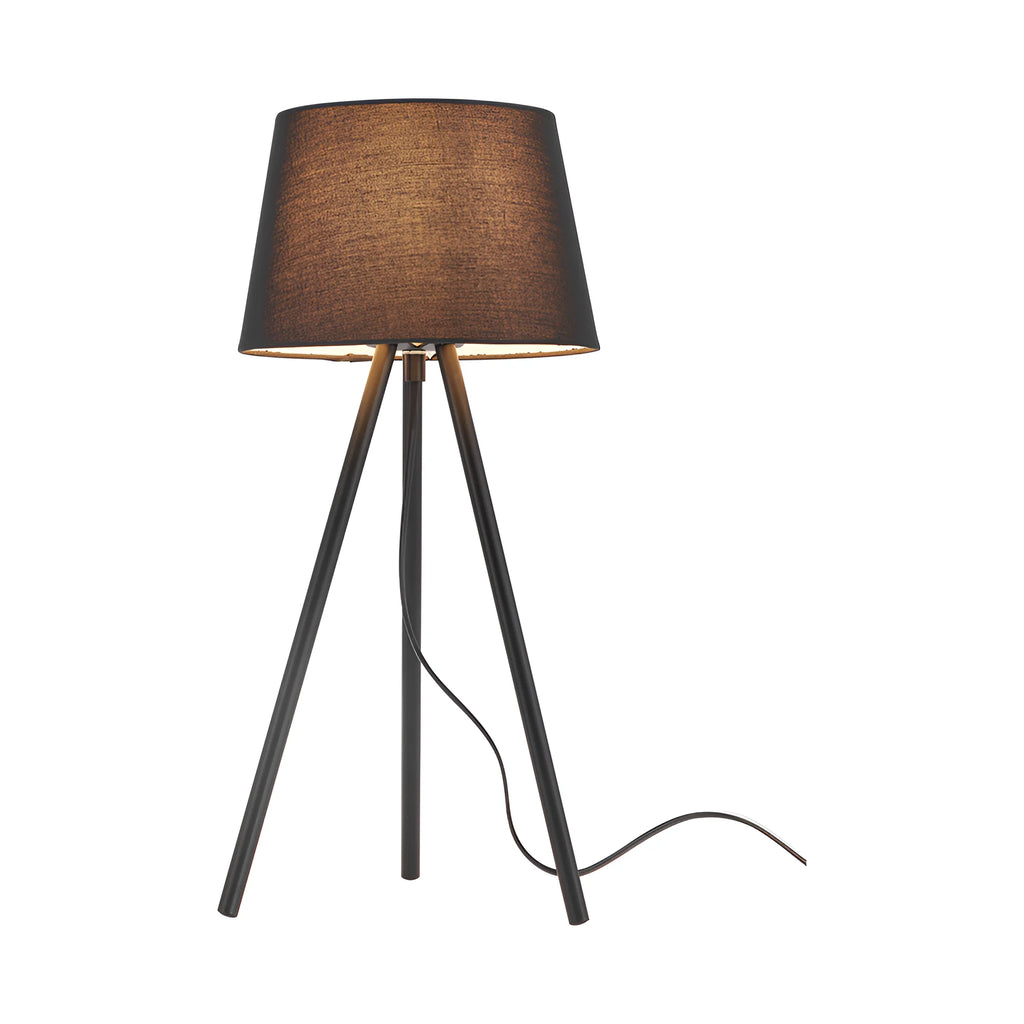 Braytron Tischleuchte – Moderne 3-Bein Lampe mit E27 Fassung schwarz – Maßzeichnung