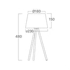 Braytron Tischleuchte – Moderne graue 3-Bein Lampe mit E27 Fassung – Bild 5