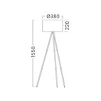 Braytron Stehleuchte Weiß– 3-Bein, 155 cm, sat. Kunststoffschirm, E27 – Bild 8