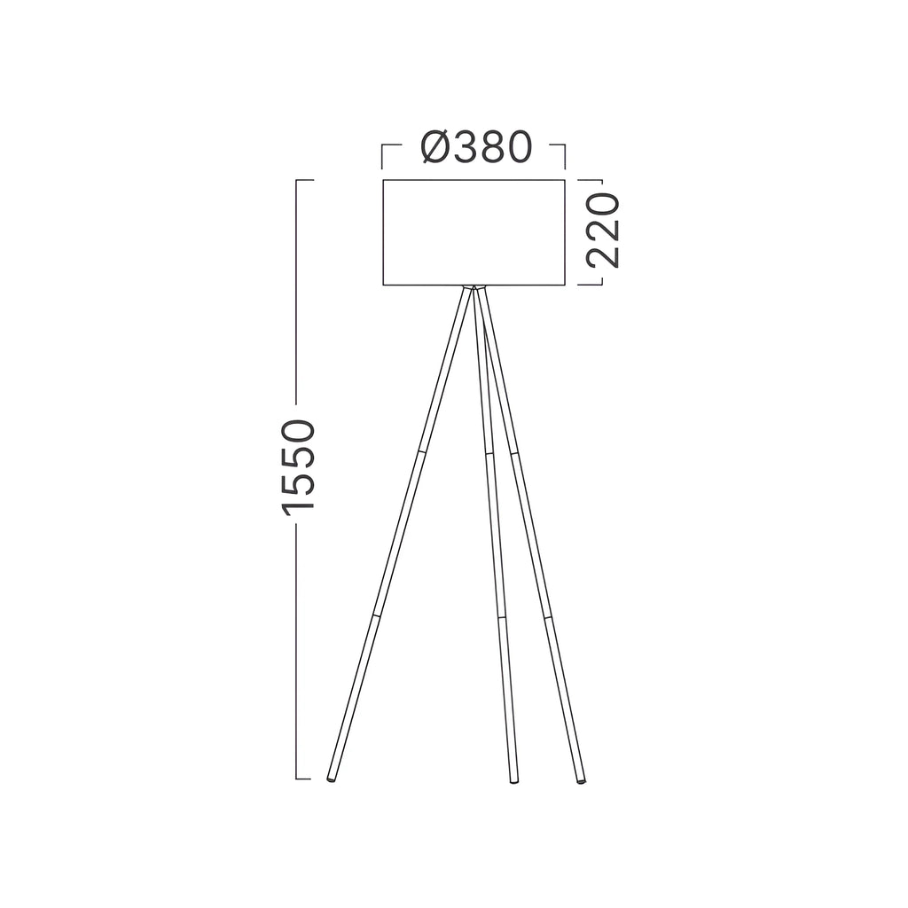 Braytron Stehleuchte Schwa– 3-Bein, 155 cm, sat. Kunststoffschirm, E27 – Bild 8