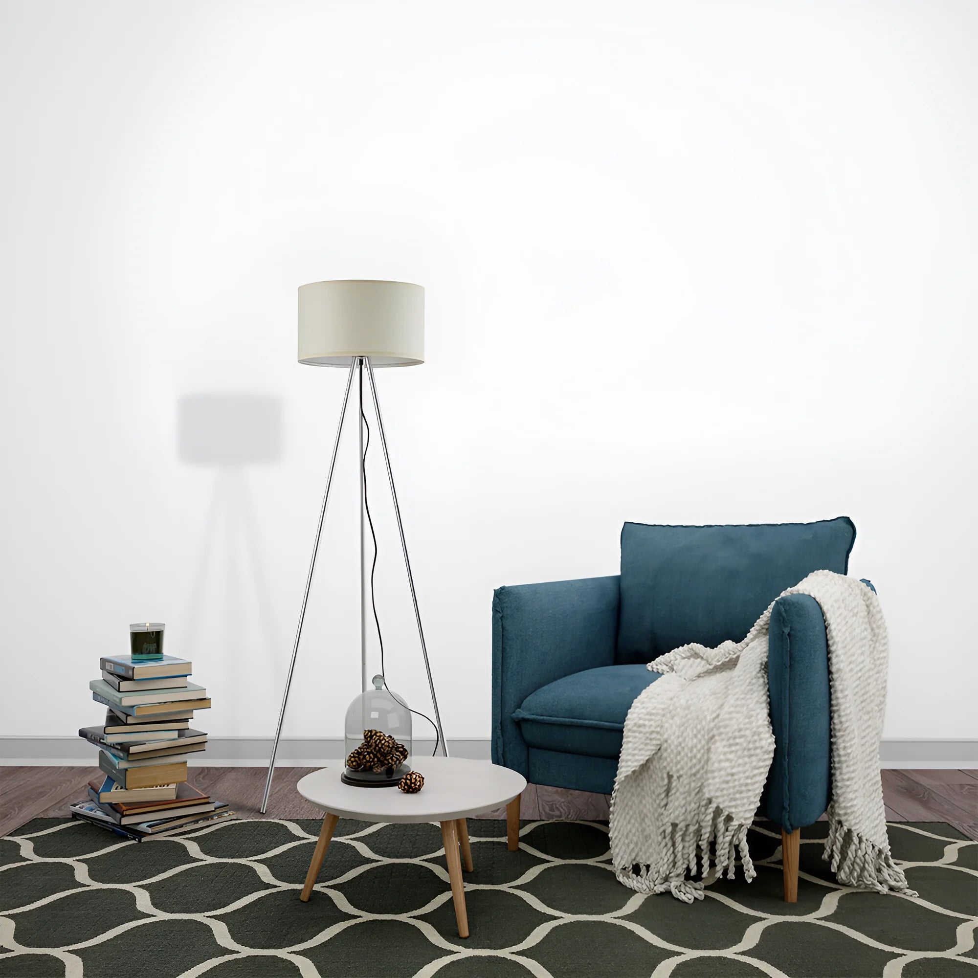 Braytron Stehleuchte Beige– 3-Bein, 155 cm, sat. Kunststoffschirm, E27 – Bild 5
