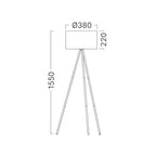 Braytron Stehleuchte Beige– 3-Bein, 155 cm, sat. Kunststoffschirm, E27 – Bild 7