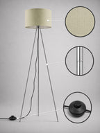 Braytron Stehleuchte Beige– 3-Bein, 155 cm, sat. Kunststoffschirm, E27 – Bild 2