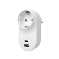 Schuko-Steckdose mit USB-C & USB-A 3,4 A, Weiß