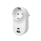 Schuko-Steckdose mit USB-C & USB-A 3,4 A, Weiß