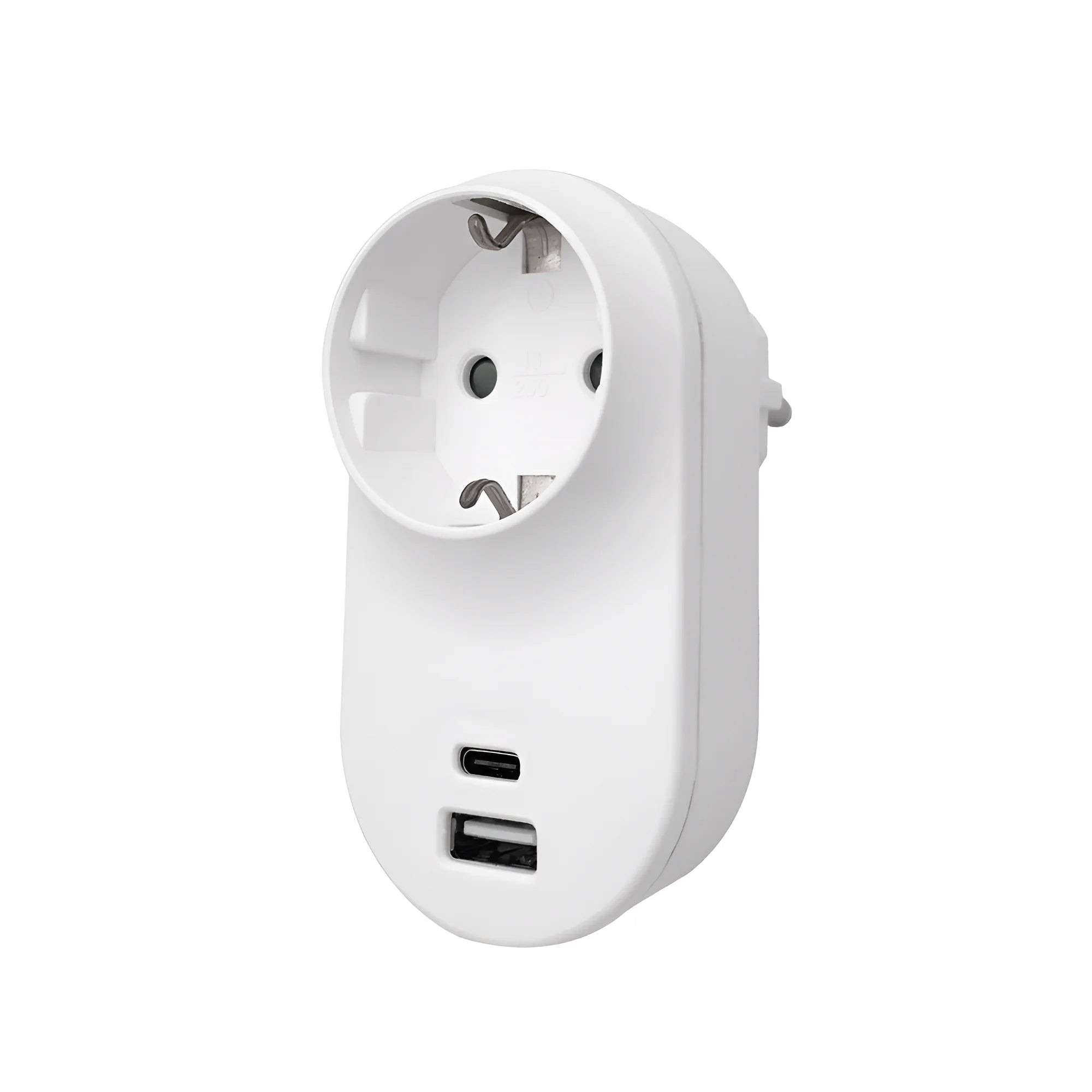 Schuko-Steckdose mit USB-C & USB-A 3,4 A, Weiß
