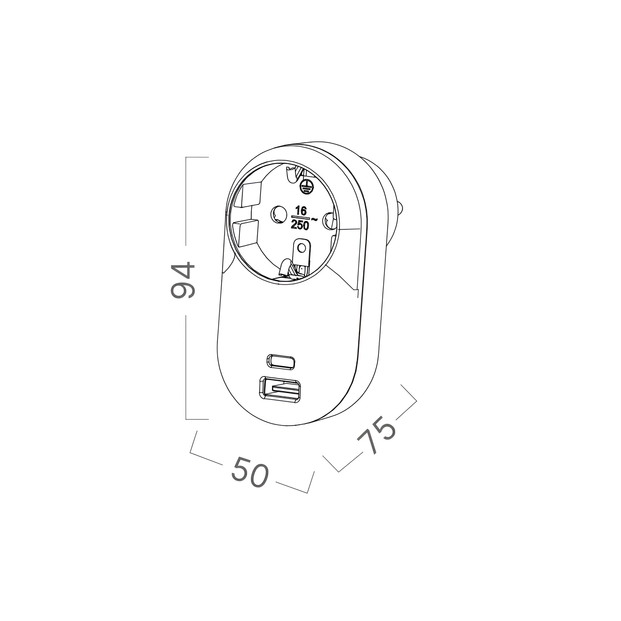 Schuko-Steckdose mit USB-C & USB-A 3,4 A, Weiß – Bild 5