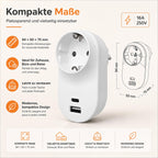 Schuko-Steckdose mit USB-C & USB-A 3,4 A, Weiß – Bild 4