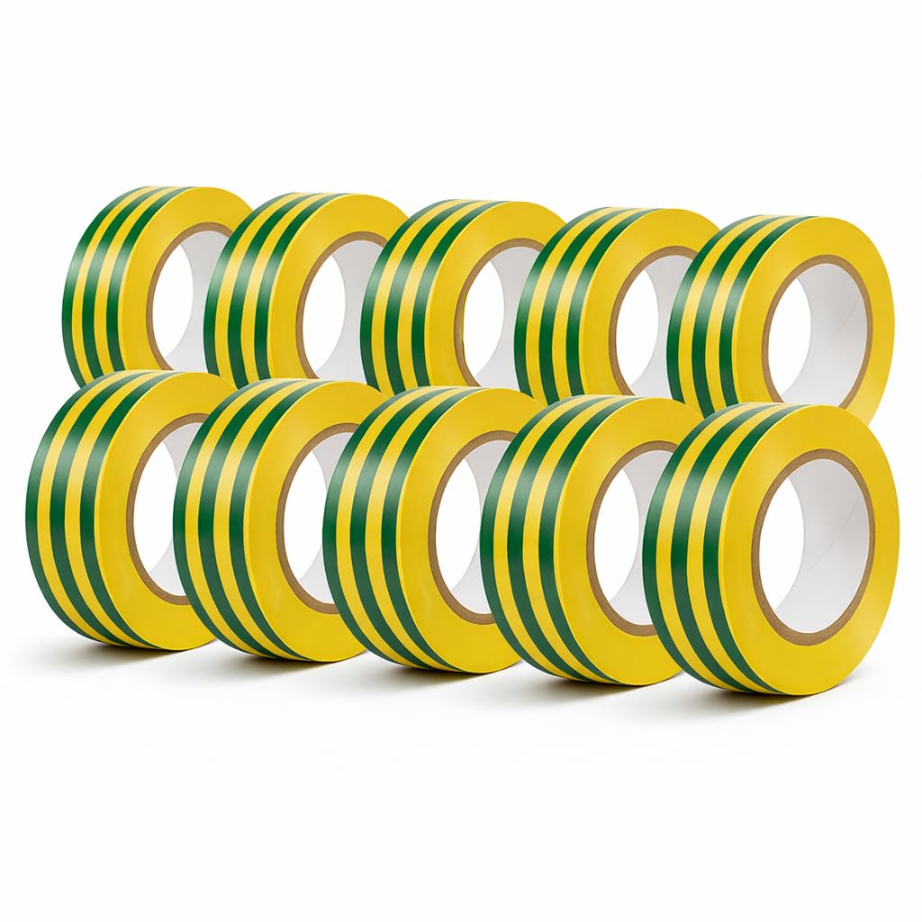 Braytron Isolierband 19x18m  Grün-Gelb – PVC Elektroband 10er Set – Bild 3