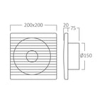 Braytron Badlüfter Wandlüfter WC Küche 150mm leise – Wandlüfter 260 m³/h Bad Ventilator 37 dB – Bild 6