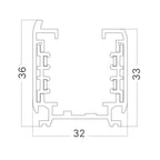 Braytron 3-Phasen Stromschiene 1m Weiß für Schienensystem Schienenbeleuchtung 230V – Bild 3