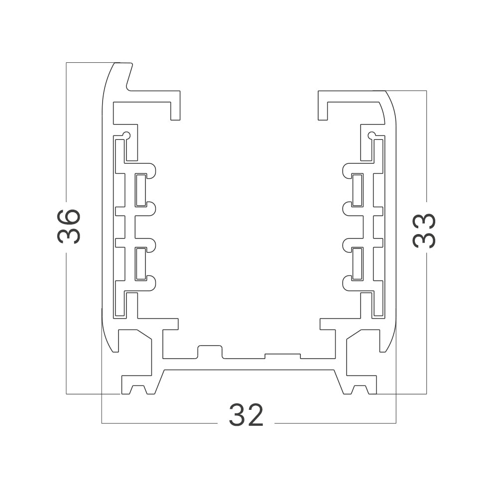 Braytron 3-Phasen Stromschiene 1m Weiß für Schienensystem Schienenbeleuchtung 230V – Bild 3