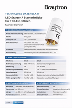 Braytron 10 X LED Starter Starterbrücke Dummy Umrüstung Starterbrück Überbrückung für T8 Röhre – Bild 1