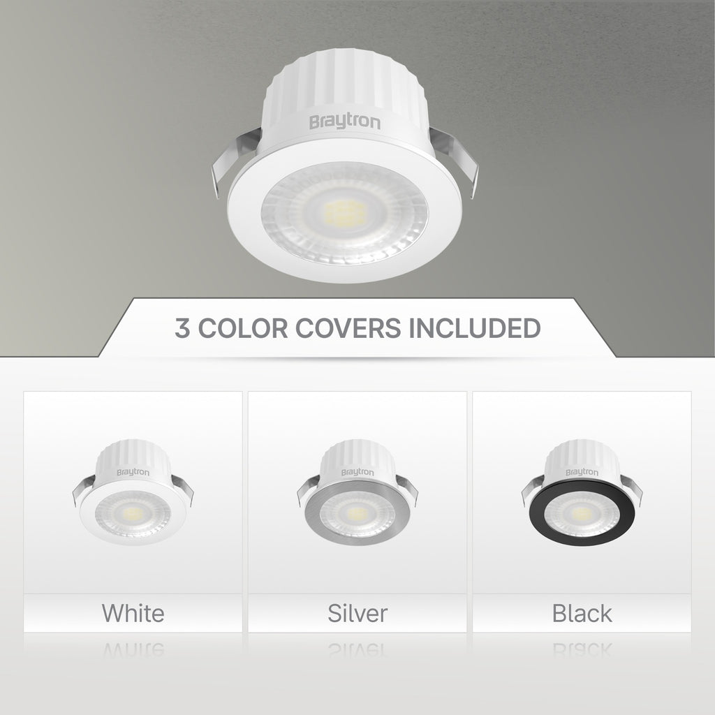 LED Minispot 3W 3CCT Einbauspot IP54 230V Mini Einbauleuchte inkl. 3 Blenden Weiß Silber Schwarz – Bild 13