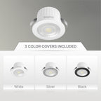 LED Minispot 3W 3CCT Einbauspot IP54 230V Mini Einbauleuchte inkl. 3 Blenden Weiß Silber Schwarz – Bild 13