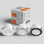 LED Minispot 3W 3CCT Einbauspot IP54 230V Mini Einbauleuchte inkl. 3 Blenden Weiß Silber Schwarz – Bild 1