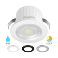 LED Minispot 3W 3CCT Einbauspot IP54 230V Mini Einbauleuchte inkl. 3 Blenden Weiß Silber Schwarz – Bild 2