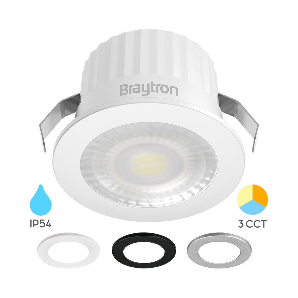 LED Minispot 3W 3CCT Einbauspot IP54 230V Mini Einbauleuchte inkl. 3 Blenden Weiß Silber Schwarz – Bild 2