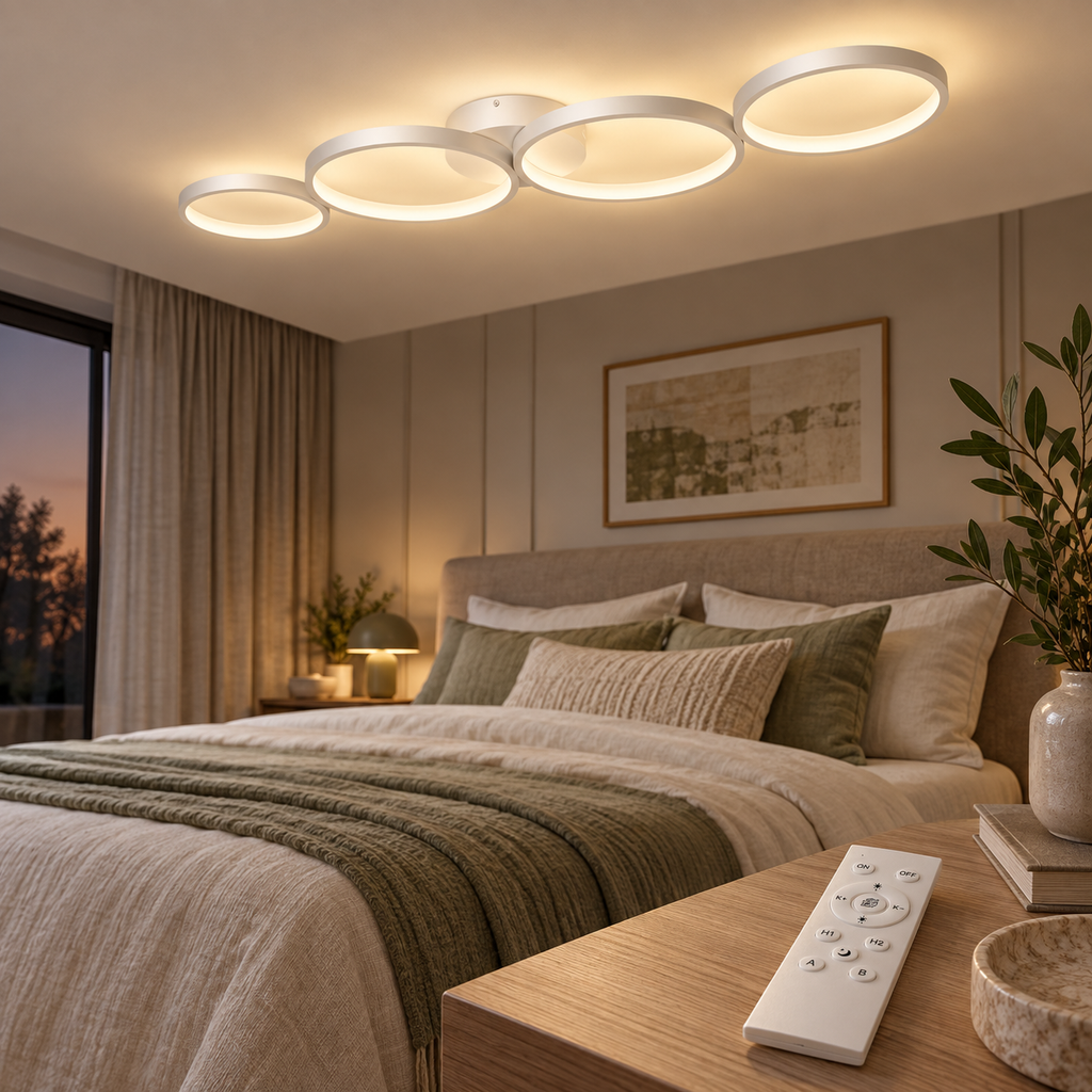 Braytron BH17-04090 LED-Deckenleuchte mit weißer Fernbedienung – Wohnraum-Motiv 3