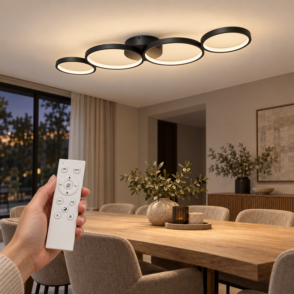Braytron BH17-04091 LED-Deckenleuchte mit weißer Fernbedienung – Wohnraum-Motiv 2